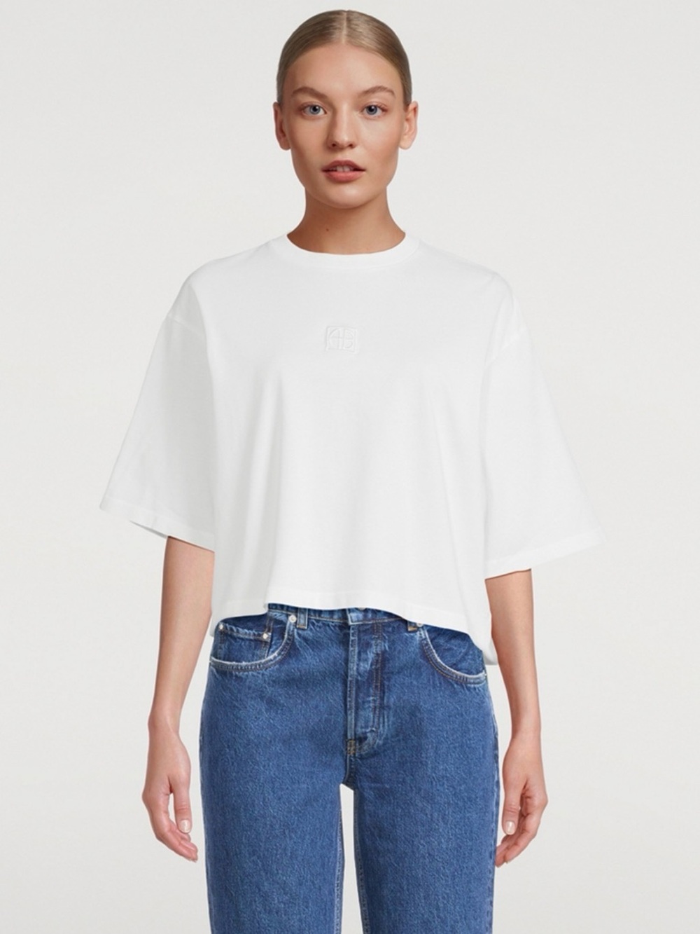 Anine Bing Myers Monogram Cropped T-Shirt